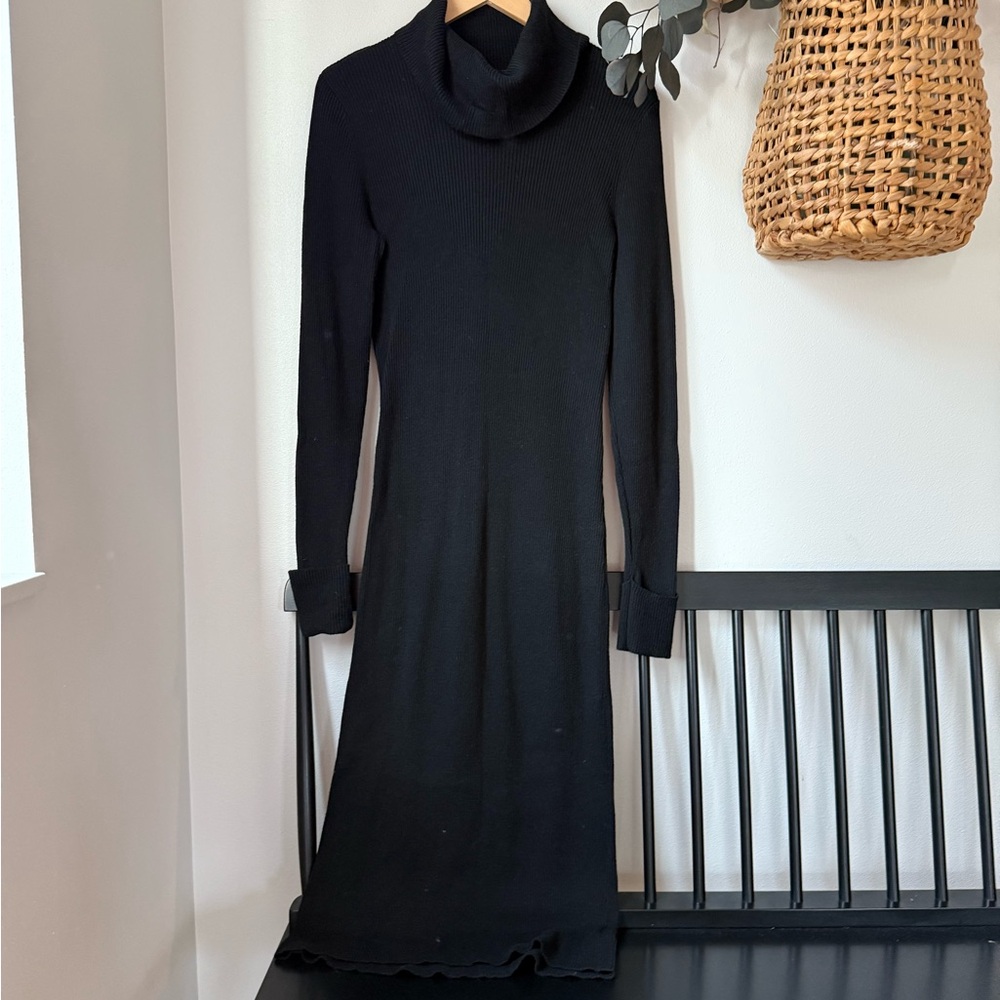 GAP Black Long Sleeve Turtleneck Dress XLTall.